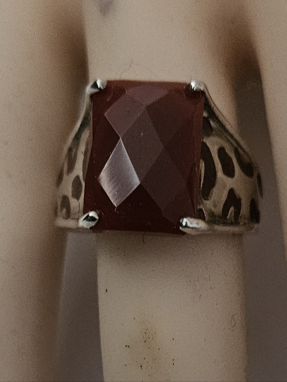 Vintage Hand Crafted Carnelian Stone 925 Stamped Ring